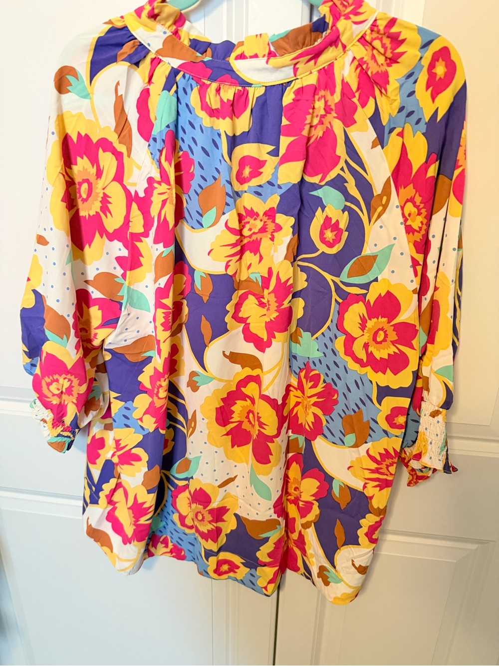 Women's Floral Print Pullover Top - Multicolor - Picture 5 of 5